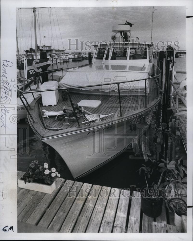 1971 Press Photo Boat &quot;Fla Flla&quot; of Wiil &amp; Helen Jacus in Clearwater, Fla - Historic Images