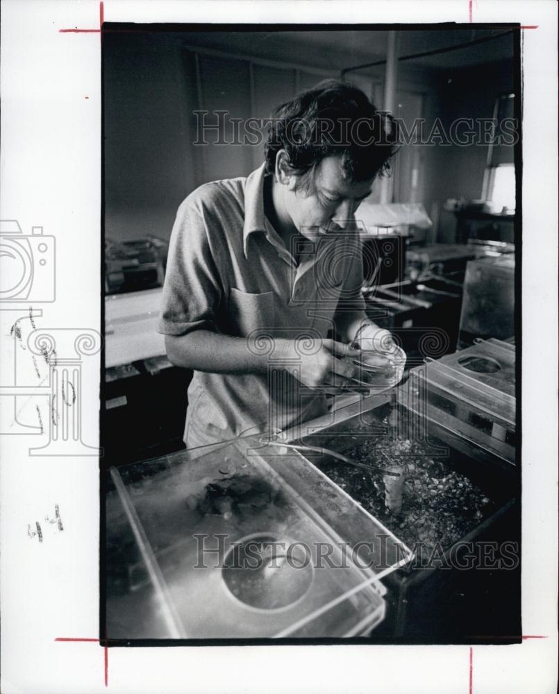 1973 Press Photo Martin &quot;Skip&quot; Moe, St Petersburg Marine Biologist - RSL63751 - Historic Images