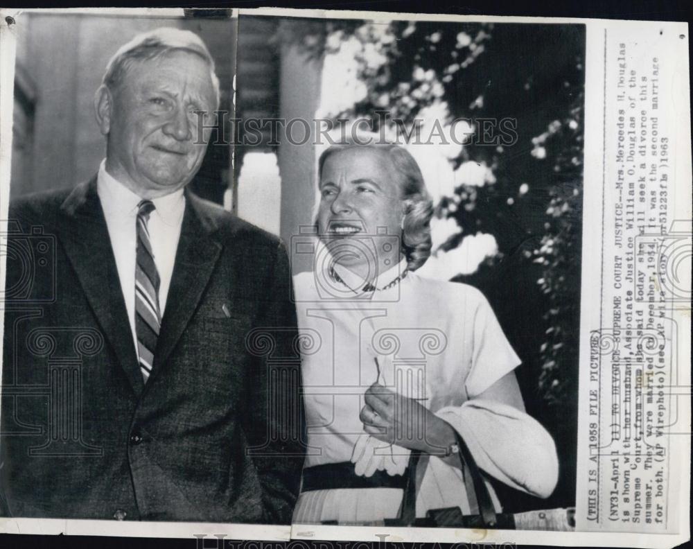 1963 Press Photo Mercedes Douglas To Divorce Her Supreme Court Justice Husband - Historic Images