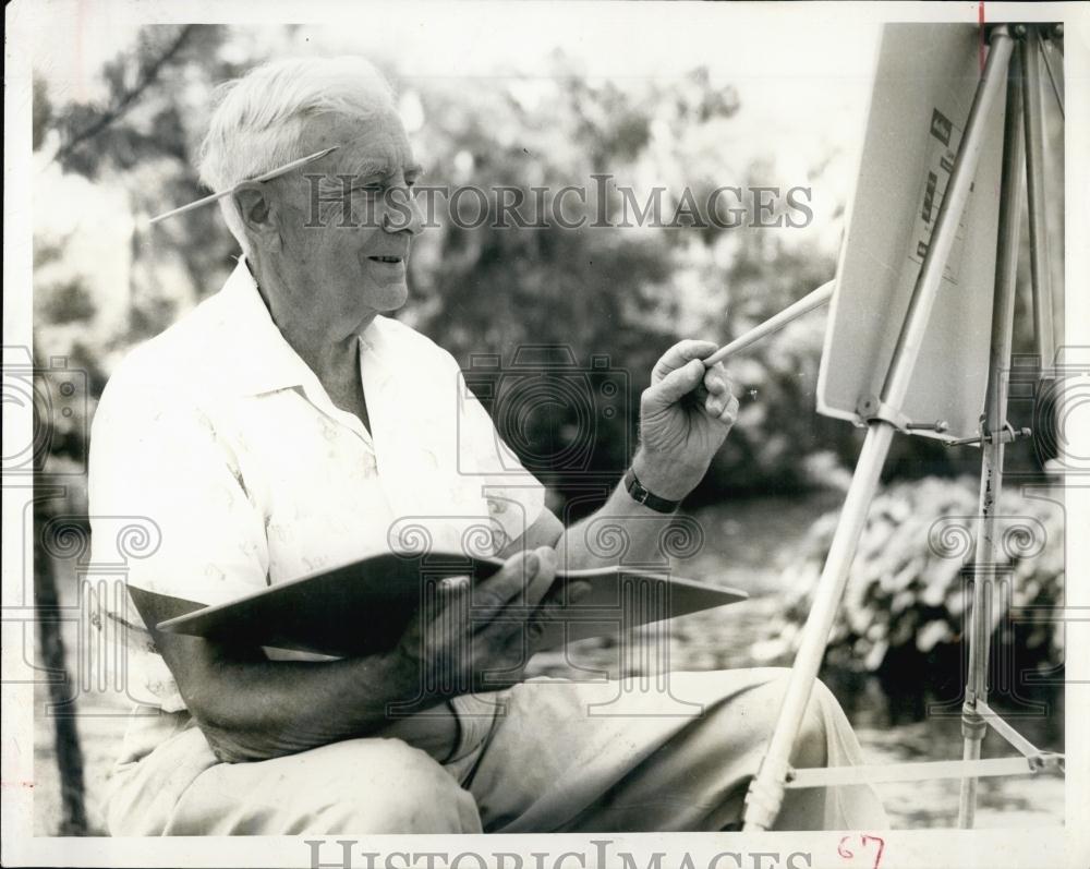 1963 Press Photo Lawrence Larry Porier retired General Electric Co Engineer art - Historic Images