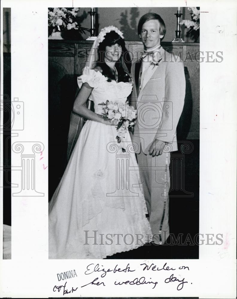 1984 Press Photo Scott Weiler &amp; Elizabeth Glassrock wedding - RSL62259 - Historic Images