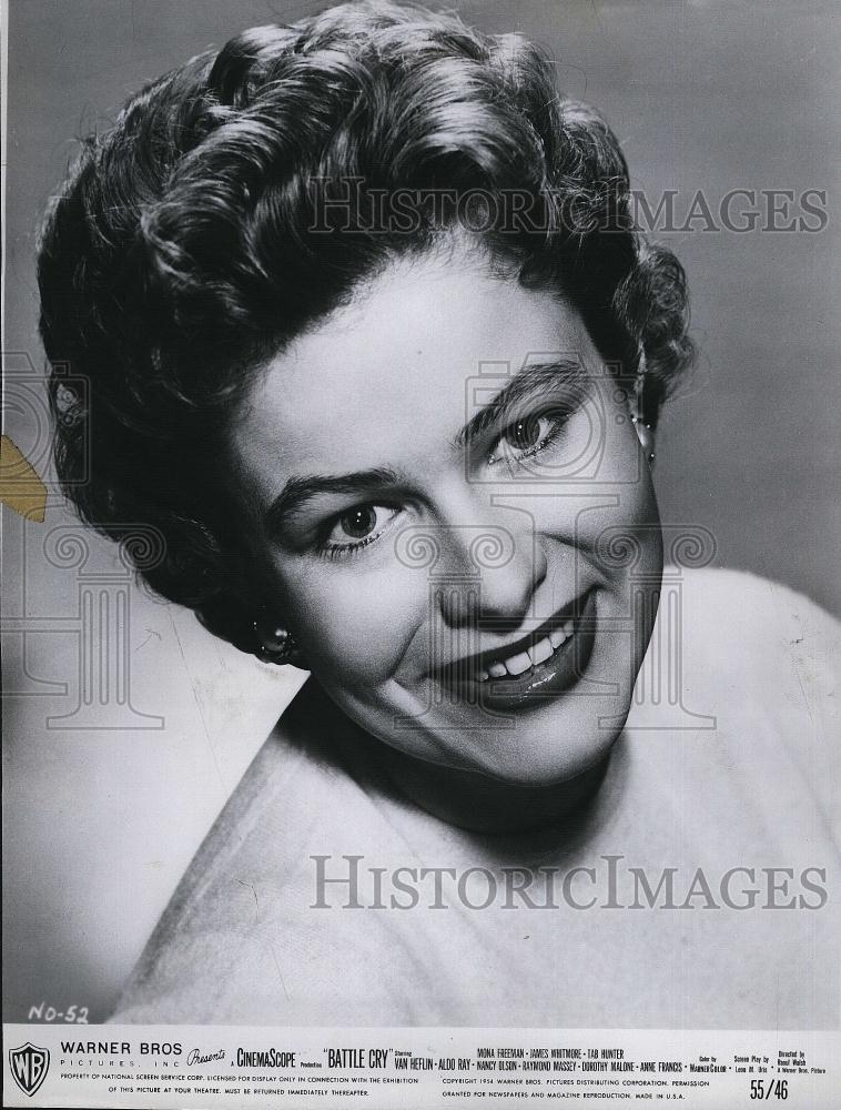 1955 Press Photo Nancy Olson stars in &quot;Battle Cry&quot; - RSL78309 - Historic Images