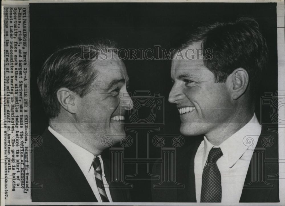 1967 Press Photo Senator Edward M Kennedy, Sargent Shriver - RSL95869 - Historic Images