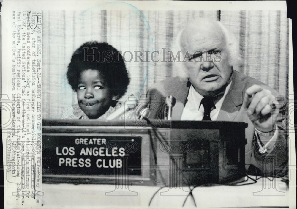 1974 Press Photo Rodney Allen Rippy Star Of Hamburger Commercials - RSL04731 - Historic Images