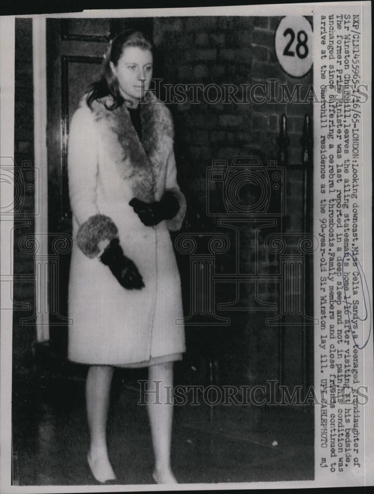 1965 Press Photo Sir Winston Churchill&#39;s granddaughter, Miss Celia Sandys - Historic Images