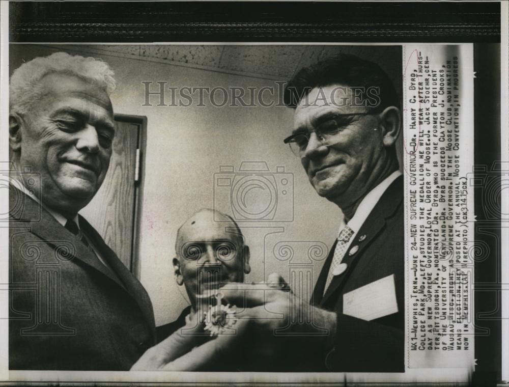 Press Photo Dr Harry C Byrd, Loyal order of Moose,J Stoehr &amp; CJ Crooks - Historic Images