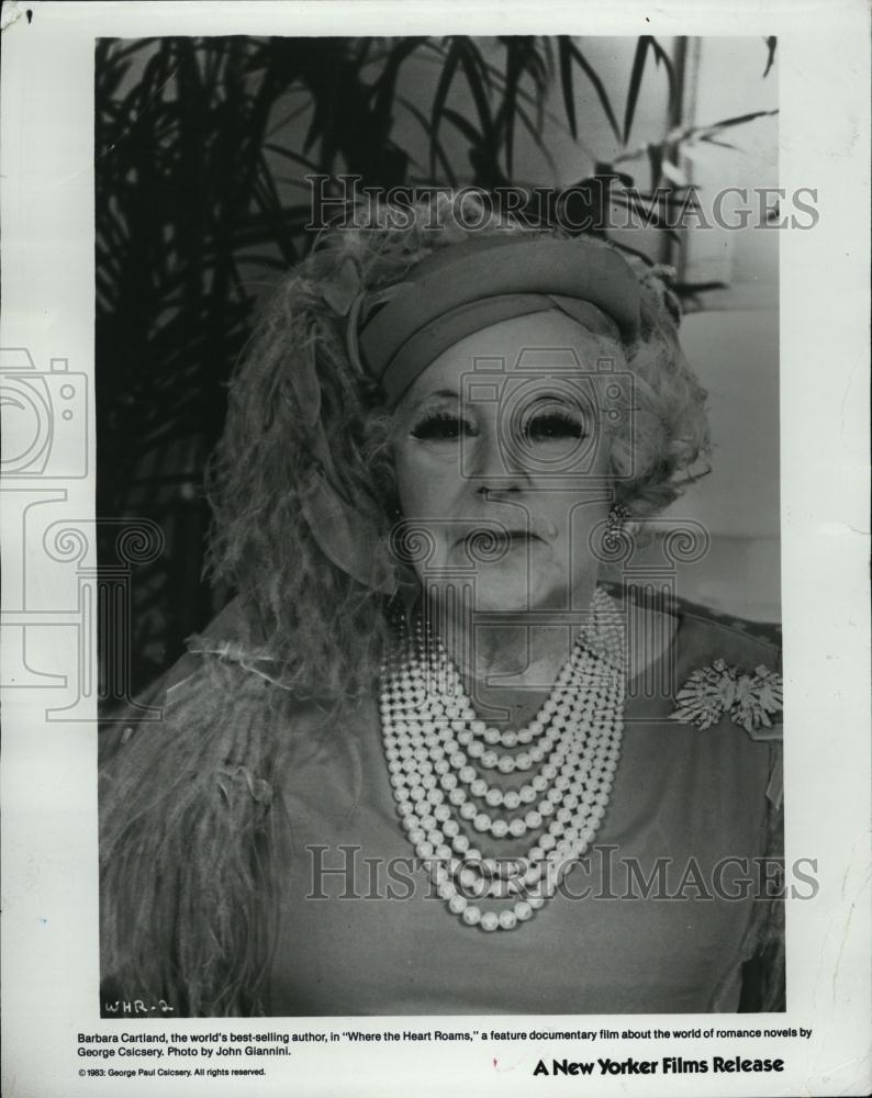 1983 Press Photo Barbara Cartland Where the Heart Roams Author - RSL42885 - Historic Images