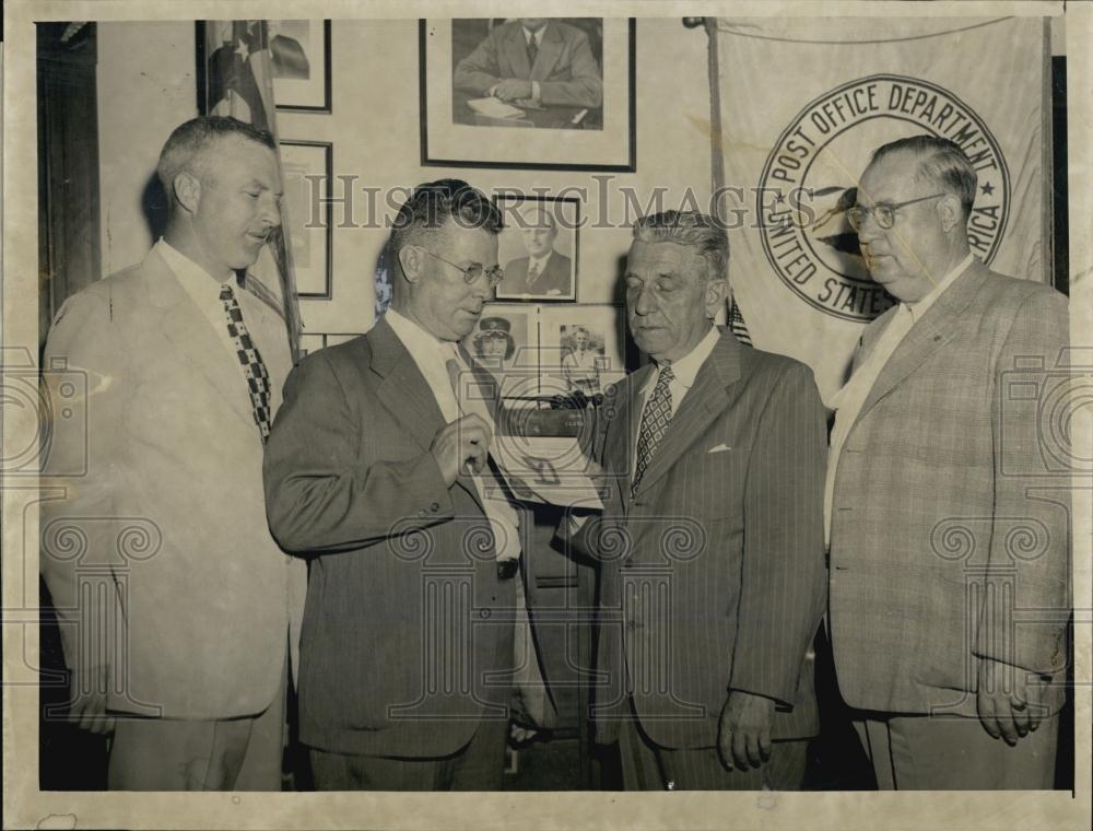 1951 Press Photo Postmaster FA Crowley, WM Connors7 Fred Jackson - RSL05407 - Historic Images