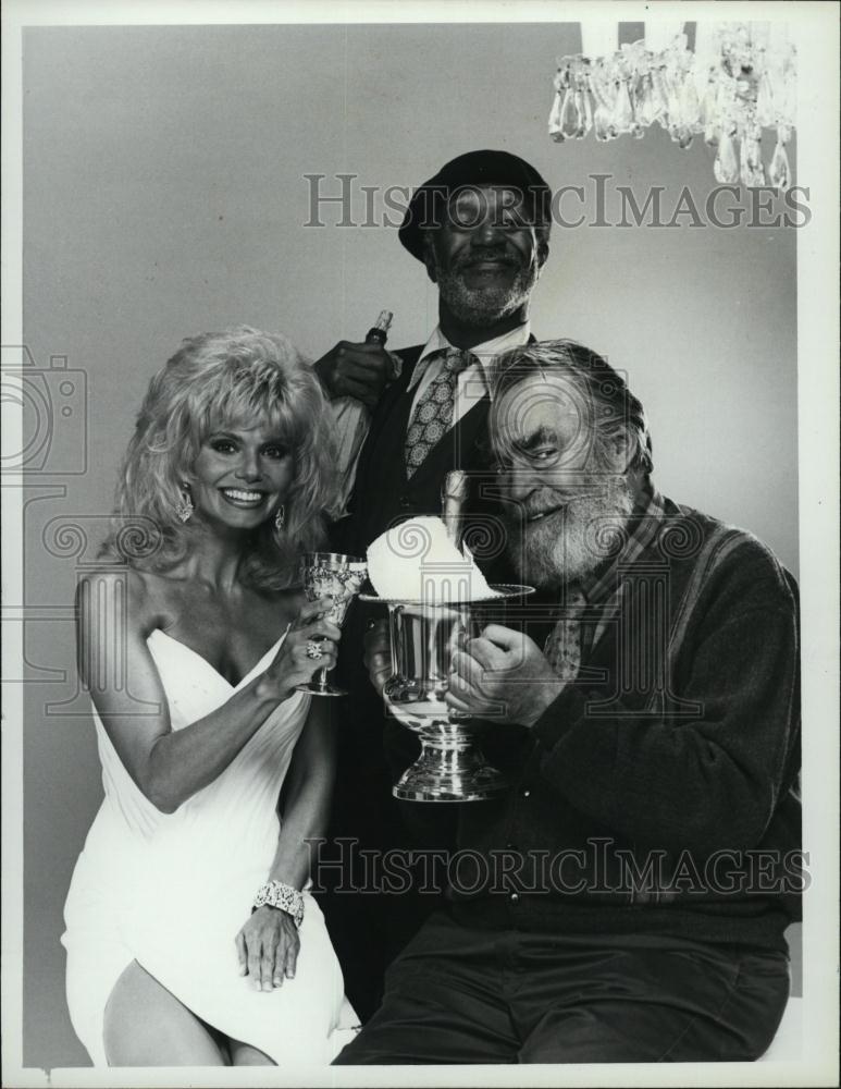 1986 Press Photo Loni Anderson, Jack Elam, Lee Weaver &quot;Easy Street&quot; - RSL47493 - Historic Images