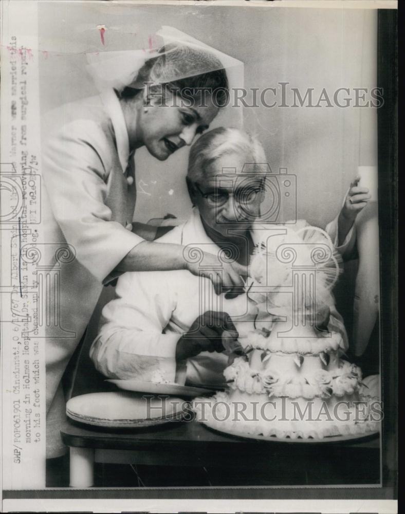 1967 Press Photo Dr Albert Sabin Mrs Warner Married Holmes Hospital - Historic Images