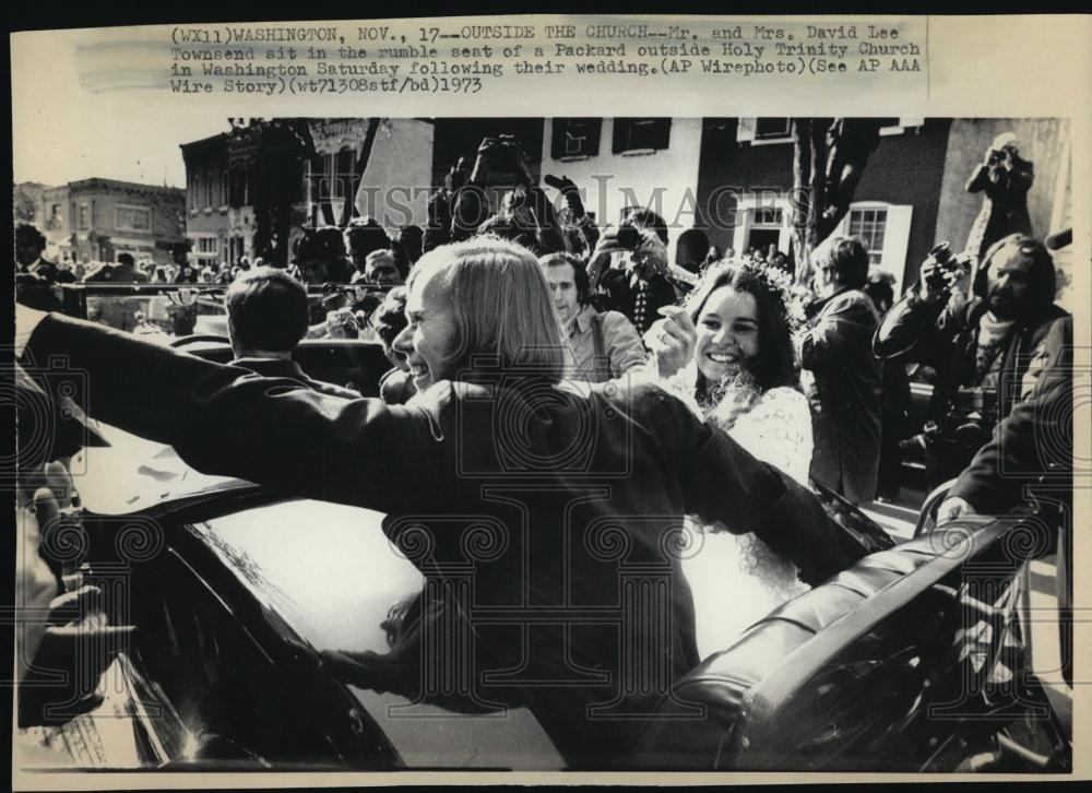 1973 Press Photo Kathleen Kennedy David Lee Townsend Wedding Holy Trinity Church - Historic Images