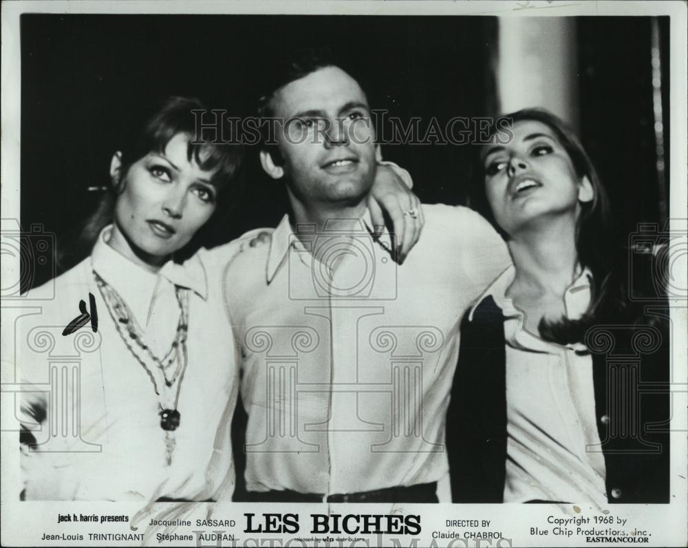 1969 Press Photo Stephane Audran and Jean-Louis Trintignant in "Les Biches" - Historic Images