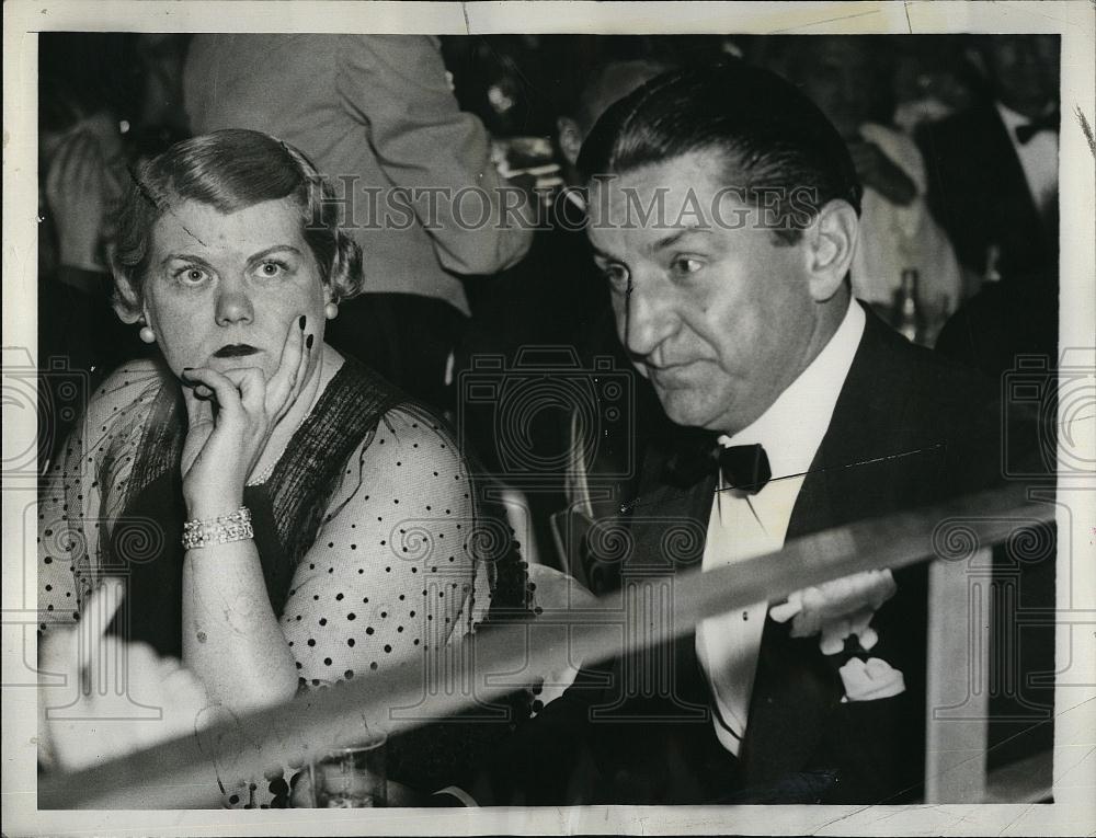 1935 Press Photo George Marshal,sports figure with MrsJames Farley at Casino - Historic Images