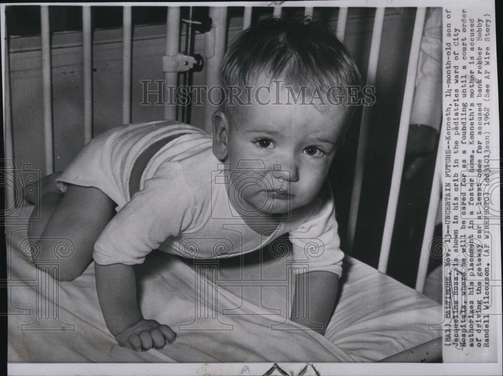 1962 Press Photo Kenneth, son of Jacqueline Ross who is accused of crime - Historic Images