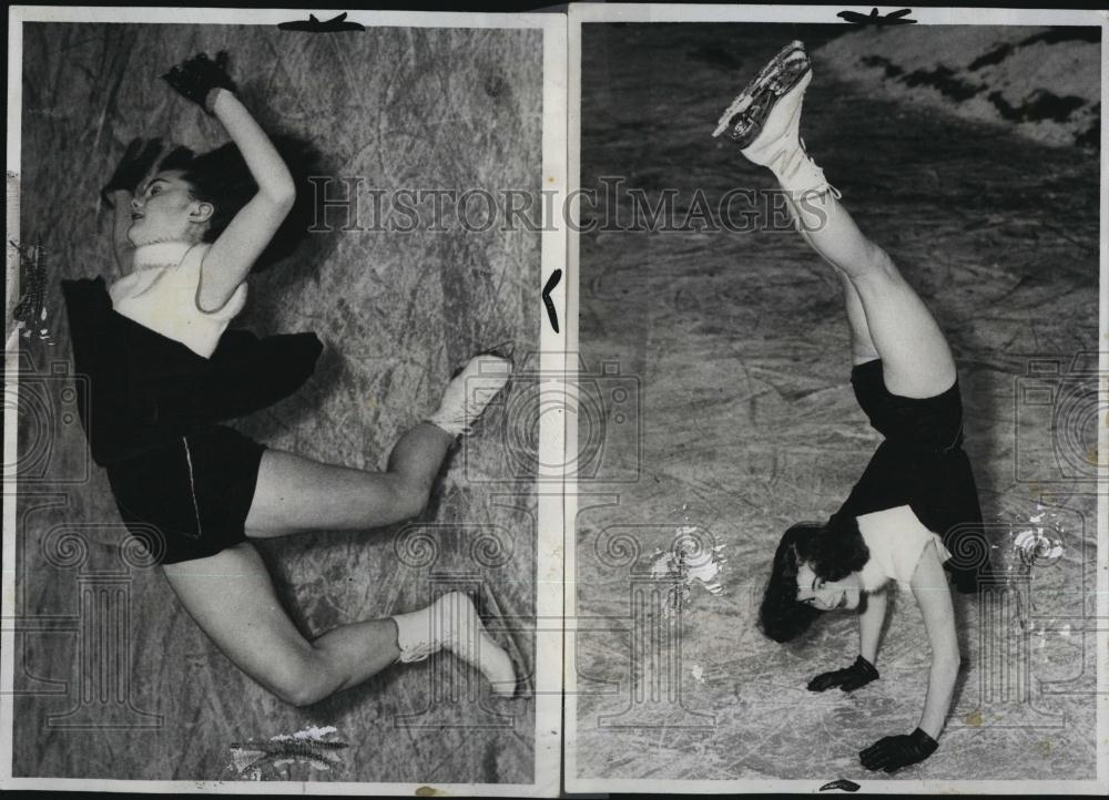 1954 Press Photo Gwen Davinger Practices Acrobatic Dancing Routine - RSL87917 - Historic Images