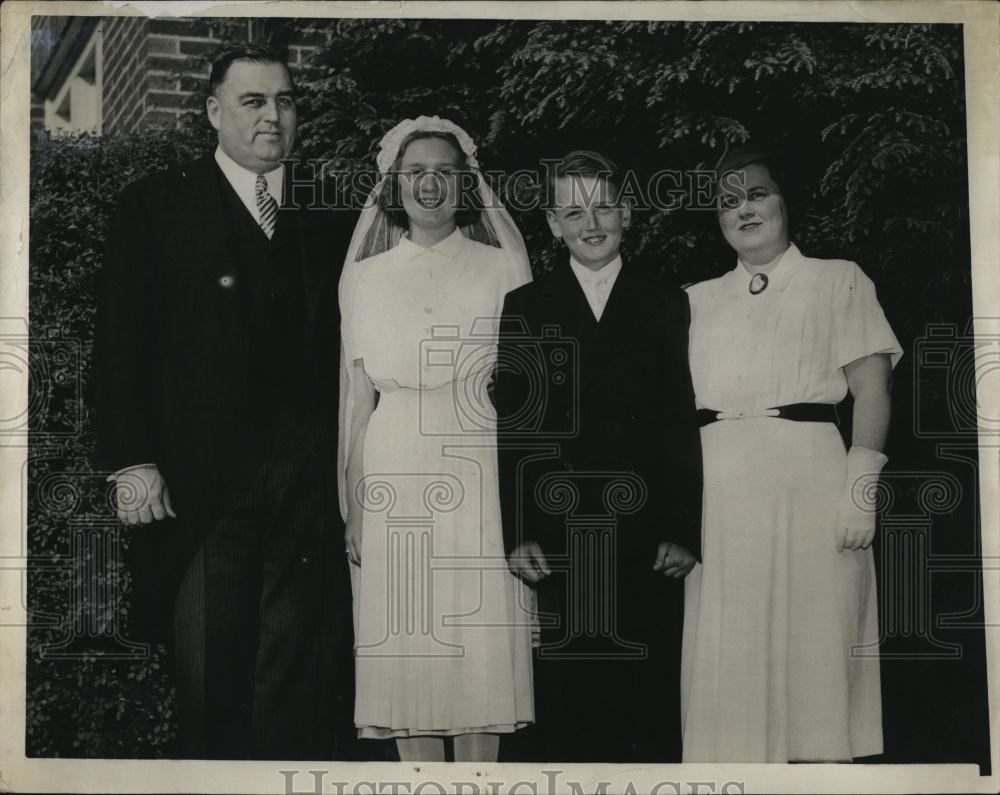 1936 Press Photo Gov Charles Hurley Betty Charles Jr - RSL86339 - Historic Images