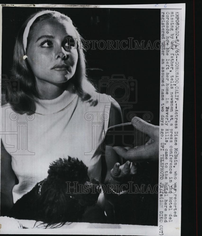 1965 Press Photo Actress Diane McBain Explains Her Disappearance - RSL46141 - Historic Images