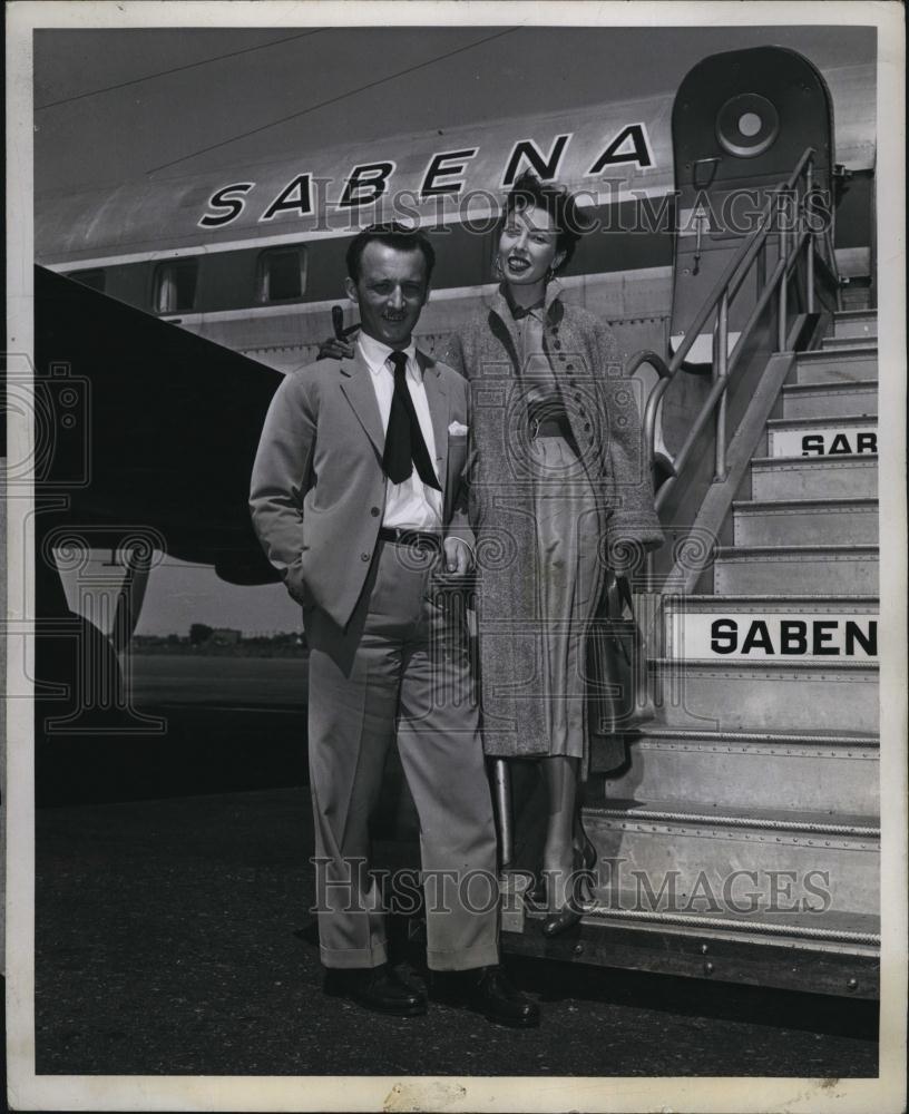 1949 Press Photo Boston society, Nancy Bertlesen Masseroni &amp; husband Luciano - Historic Images