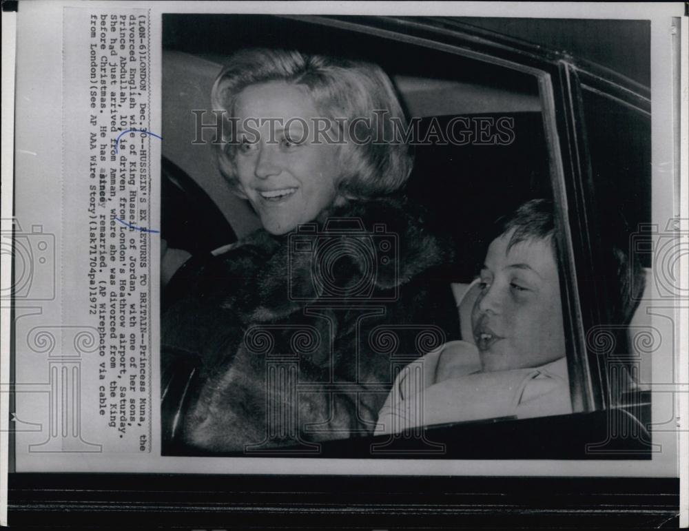 1972 Press Photo Princess Muna &amp; son Prince Abdullah of Jordan - RSL68005 - Historic Images