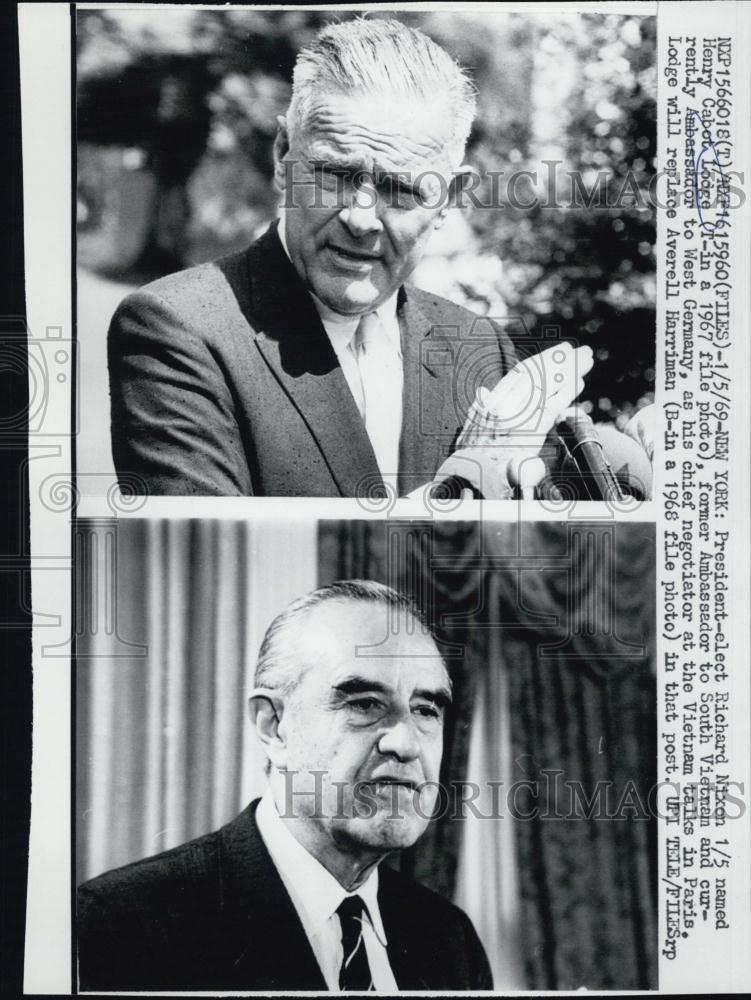 1969 Press Photo President-Elect Richard Nixon Henry Cabot Lodge Former - Historic Images
