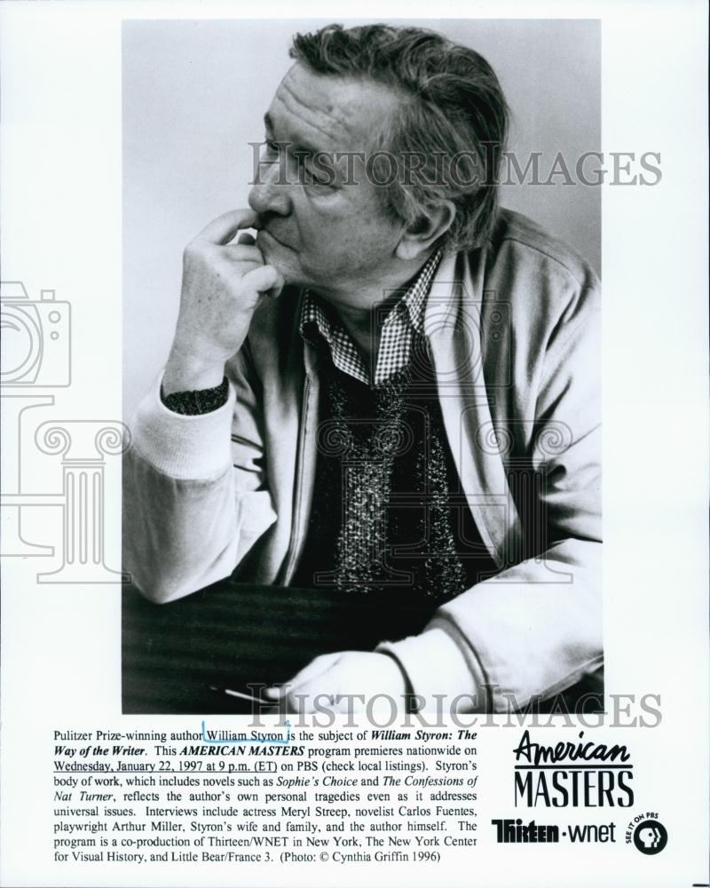 1997 Press Photo Pulitzer Prize winning author William Styron: Way Writer - Historic Images