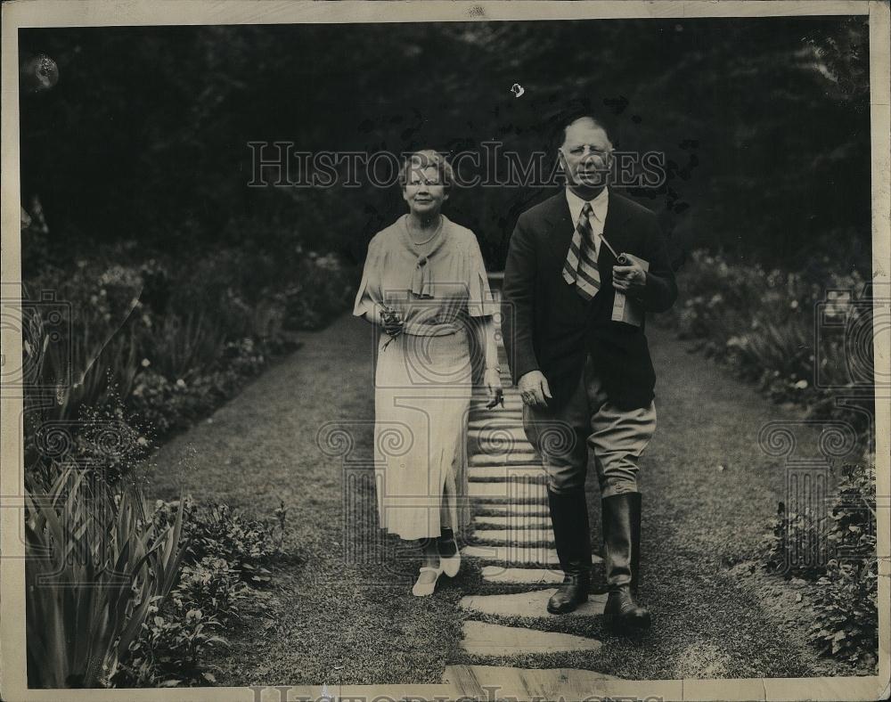 1936 Press Photo Frank Knox and Mrs Knox at their Manchester Home - RSL85135 - Historic Images