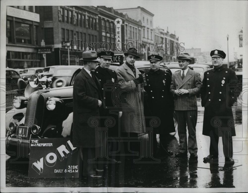 1938 Press Photo WORL reporter & F Dailey,Lt O'Neill, B Perry,J O'Shea,Smart, - Historic Images