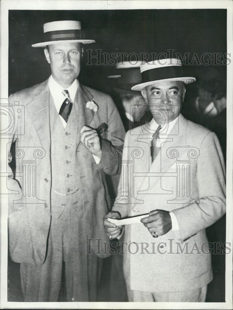 1934 Press Photo Curtis DDall,get the custody of children with Capt TCallaghan - Historic Images