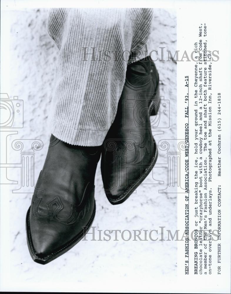 1993 Press Photo Cheyenne Boot From Code West - RSL63039 - Historic Images