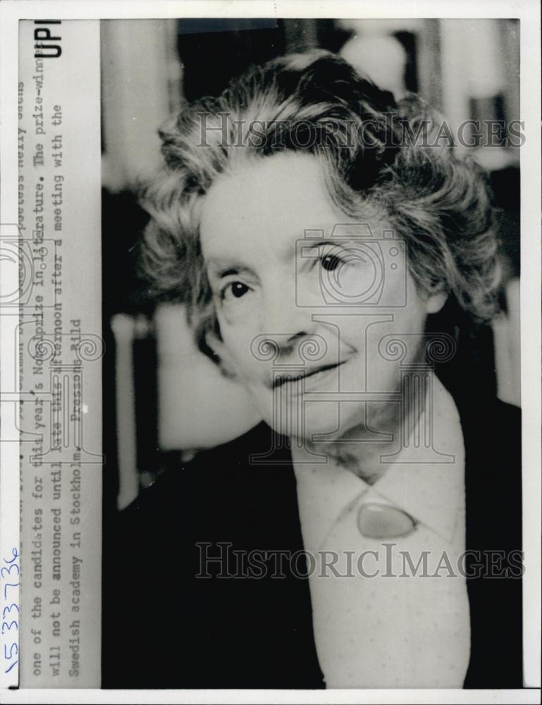 1966 Press Photo Nelly Sachs Stockholm winner of the Nobel Prize for Literature - Historic Images