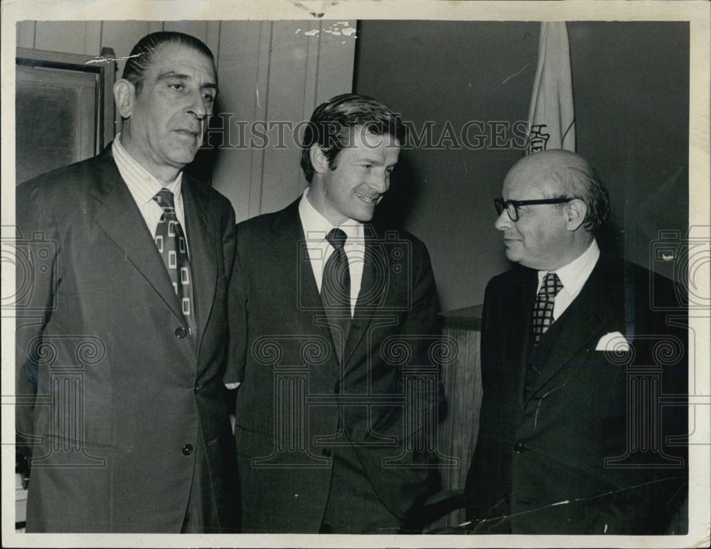 1967 Press Photo John Silber Edward Frei, Carlos Lleras Restrep Boston Universit - Historic Images