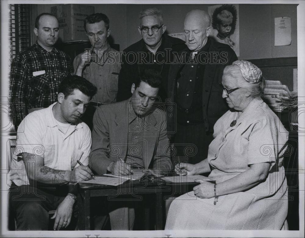 1958 Press Photo Douglas Perry,WR King,JA Joyce,E Tracy,J Wenzel,S ZChase - Historic Images