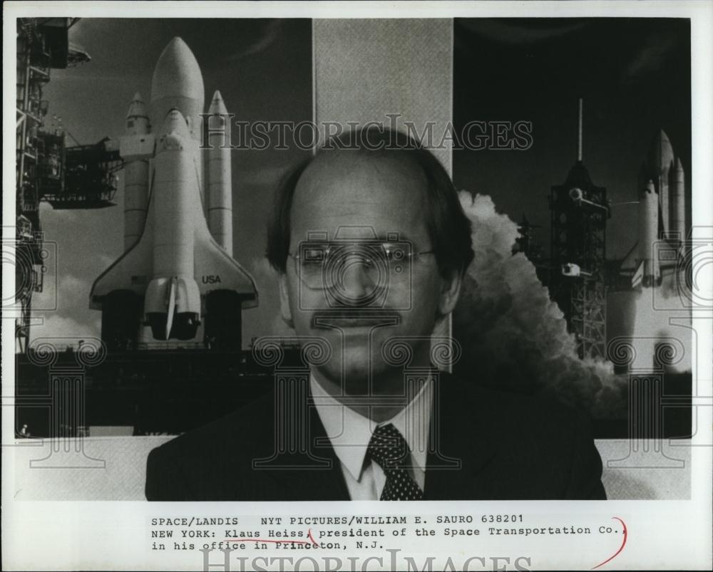 1982 Press Photo Klaus Heiss,pres of Space Transportation Co in NJ - RSL95897 - Historic Images