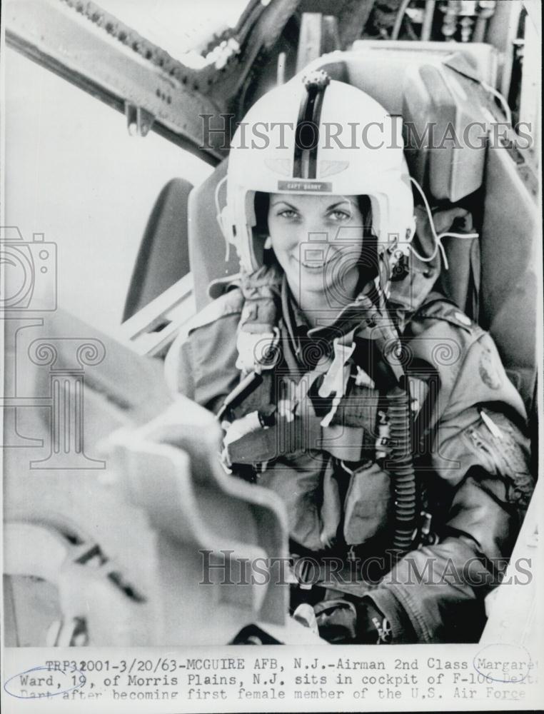 1963 Press Photo Airman 2nd Class Margaret Ward, 1st Female member US Air Force - Historic Images