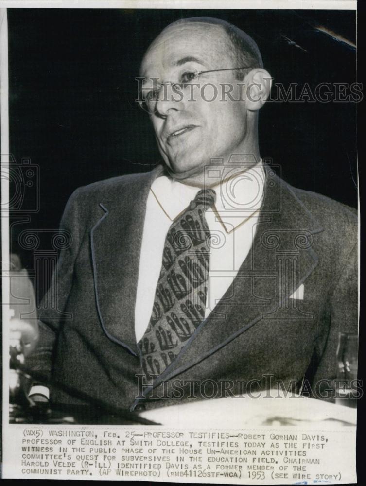 1953 Press Photo Robert Davis House Un-American Activities Committee Witness - Historic Images