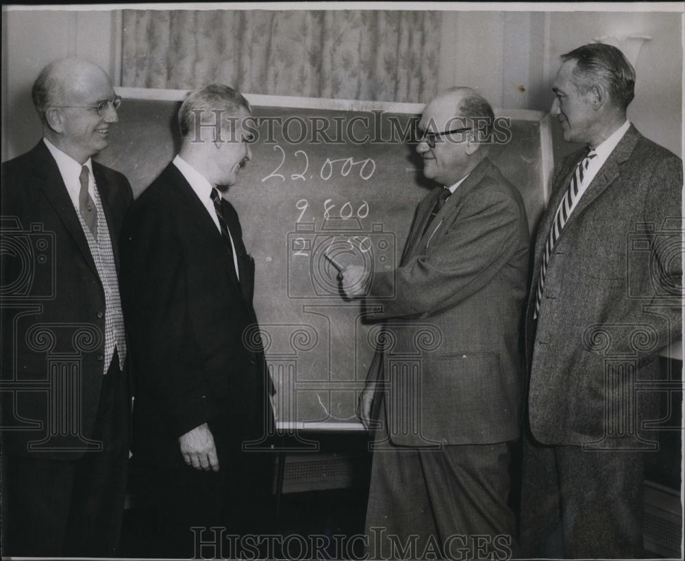 1958 Press Photo President Deane W Malott with Cornell University admission #s - Historic Images