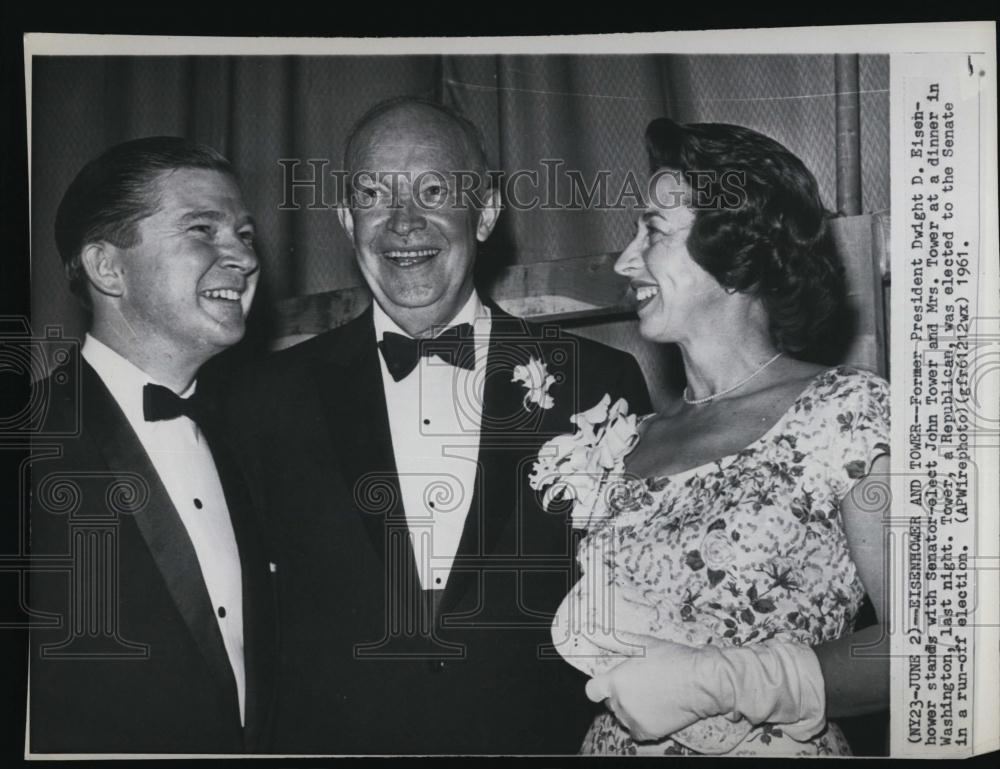 1961 Press Photo Former Pres Eisenhower with Sen J Tower and wife - RSL39243 - Historic Images