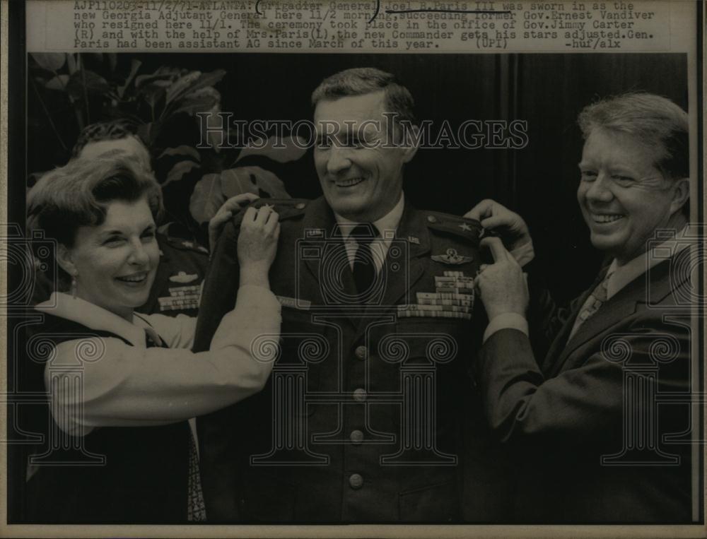 1971 Press Photo Brigadier General Joel Paris III Sworn In Gov Carter - Historic Images