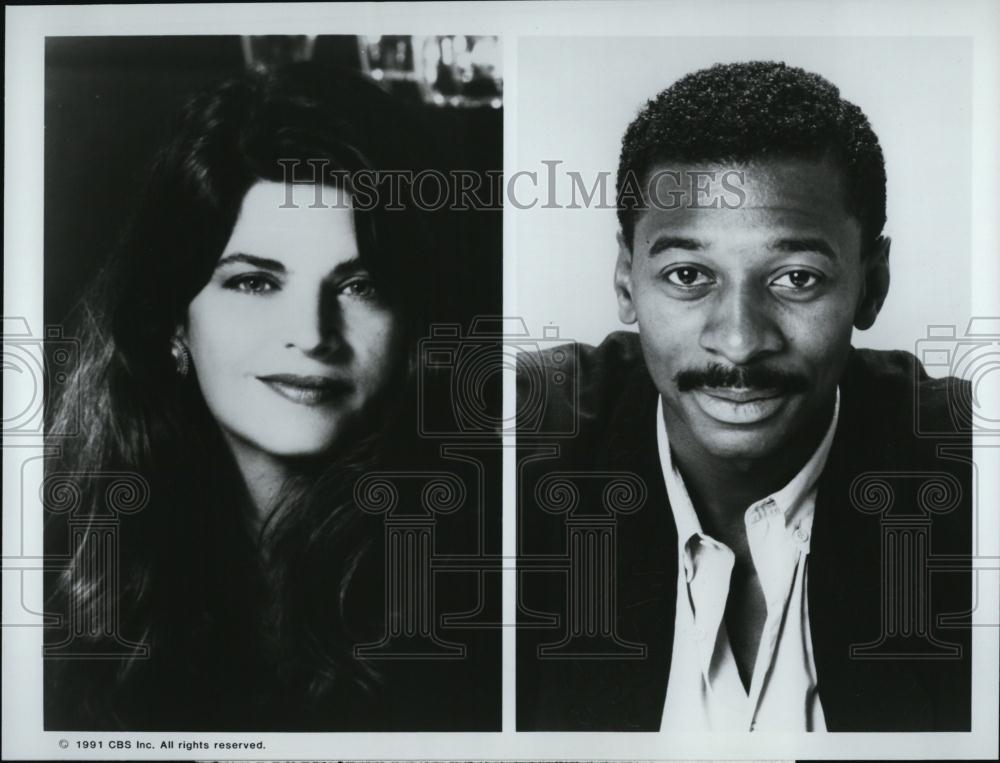 1991 Press Photo Actress Kirstie Alley and director writer Robert Townsend - Historic Images