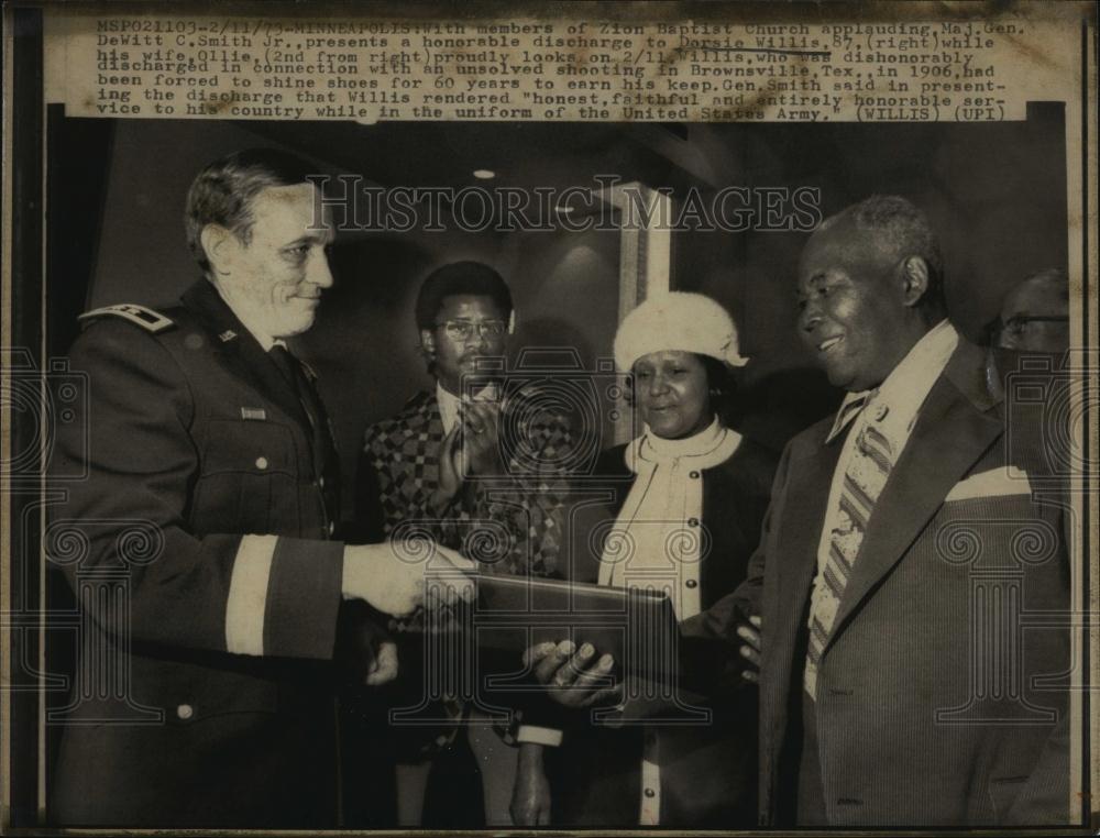 1973 Press Photo Maj Gen DeWitt C Smith Jr,Dorsie Willis with Wife Ollie - Historic Images