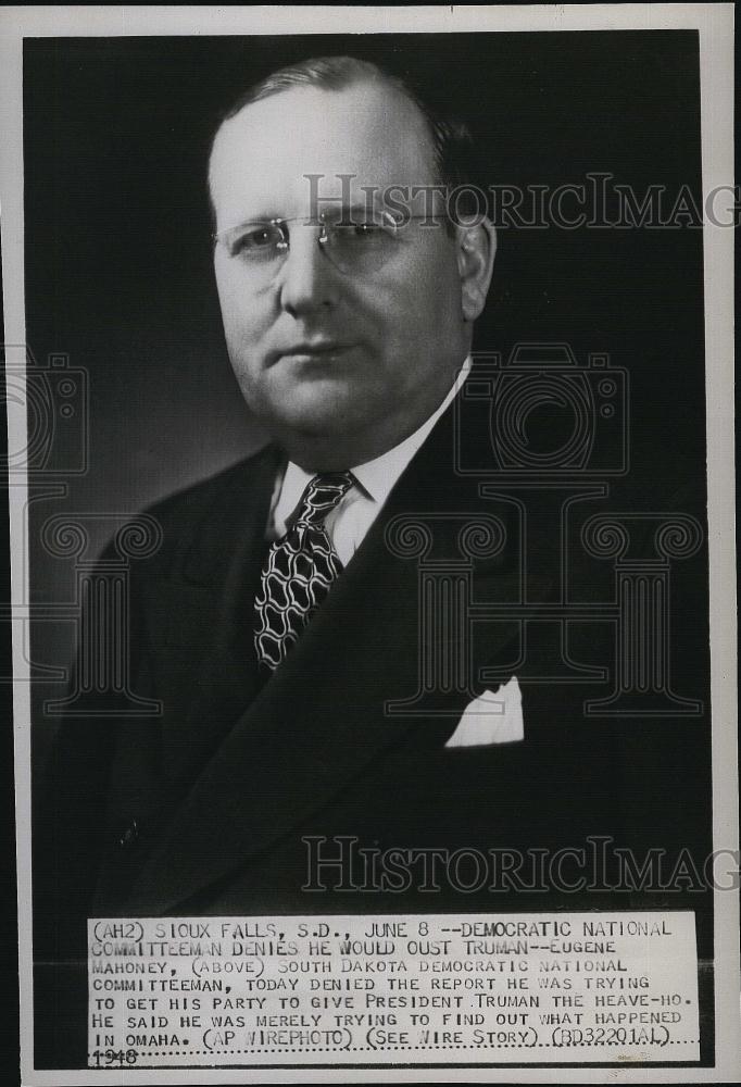 1948 Press Photo Eugene Mahoney, South Dakota Democratic Nat&#39;l Committeeman - Historic Images