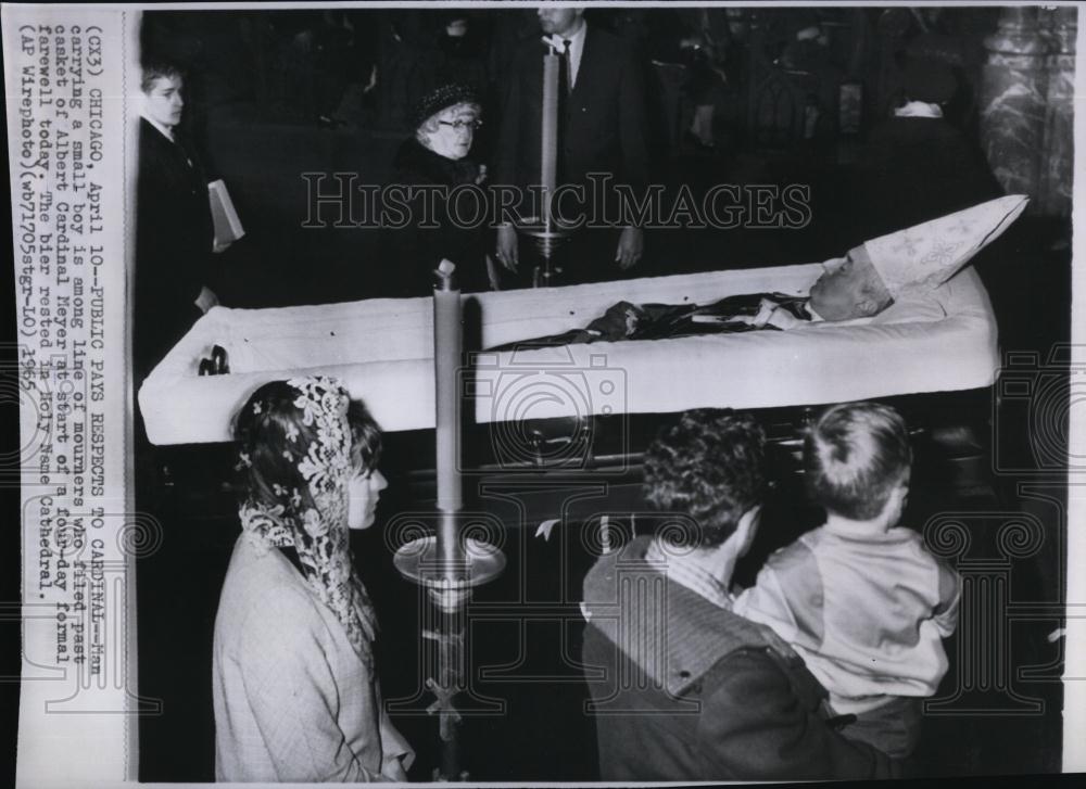 1965 Press Photo Casket of Albert Cardinal Meyer - RSL84865 - Historic Images
