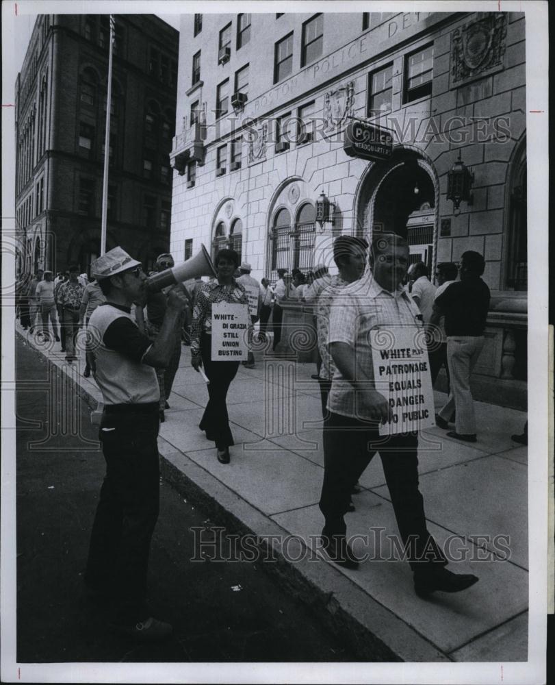 1975 Press Photo Boston Police in protest march - RSL79989 - Historic Images