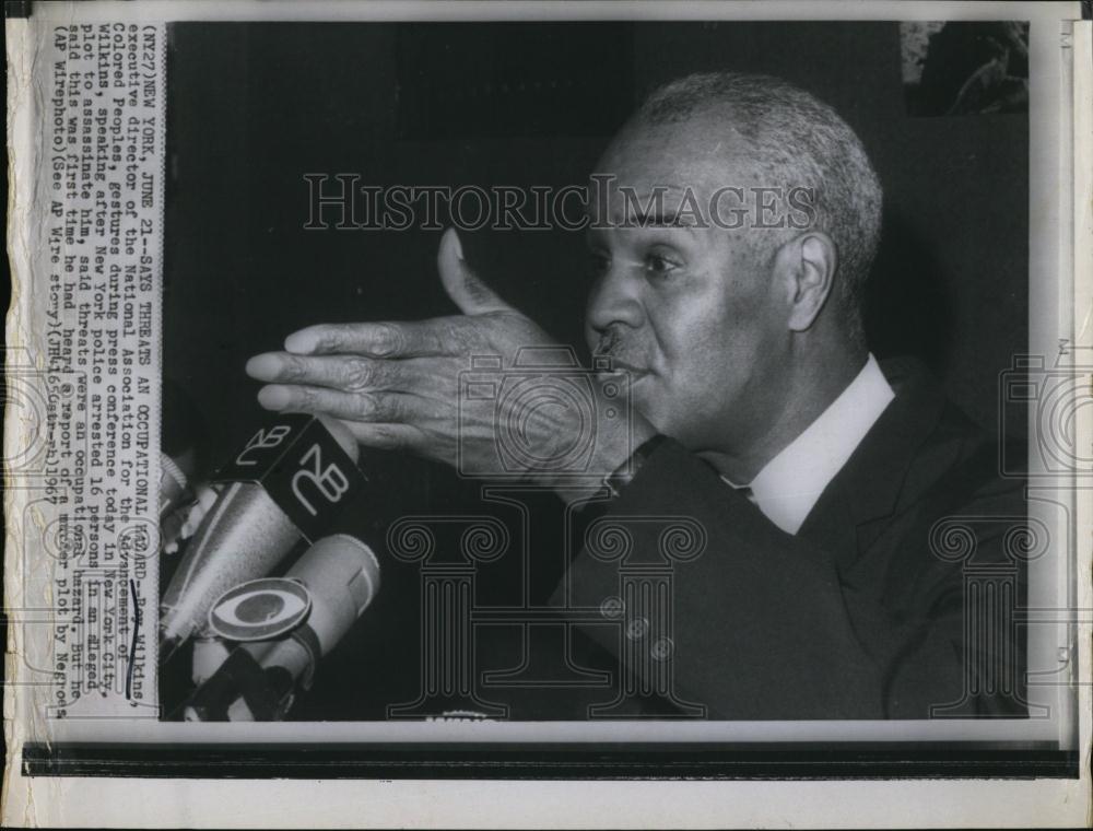 1967 Press Photo Roy Wilkins, exec director of NAACP - RSL98235 - Historic Images