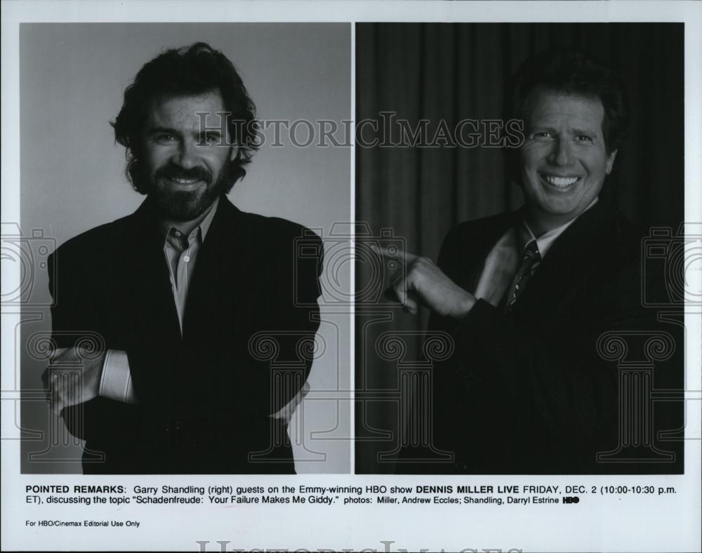 Press Photo comedians Dennis Miller and Garry Shandling - RSL39717 - Historic Images