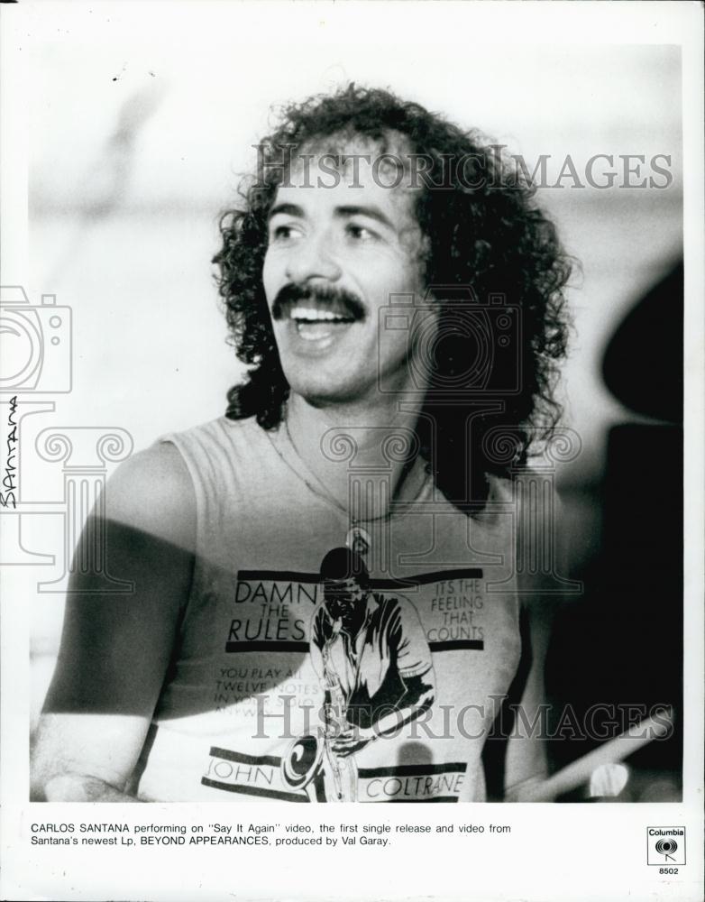 1987 Press Photo Singer Carlos Santana - RSL60391 - Historic Images