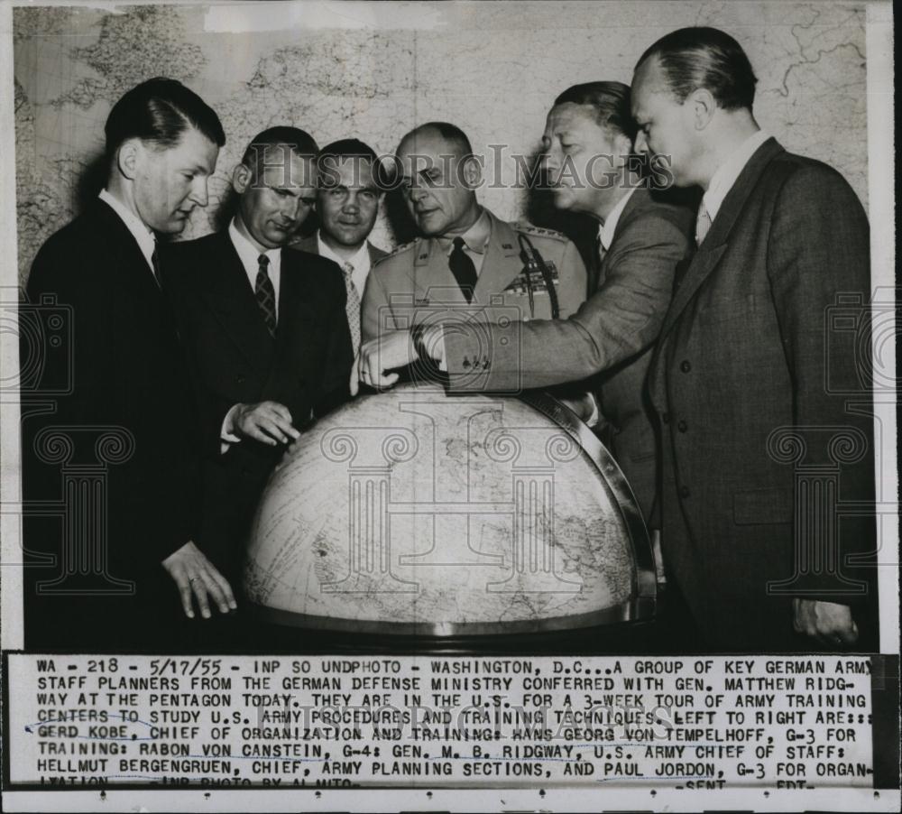 1955 Press Photo Gen M Ridgway,G Kobe,G Templehoff,R Canstein - RSL86315 - Historic Images