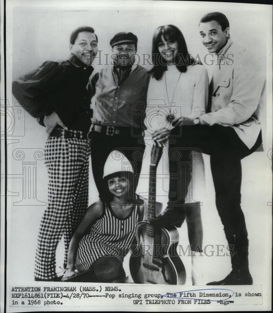 1970 Press Photo of 1968 Photo The Fifth Dimension, Pop Singing Group - Historic Images