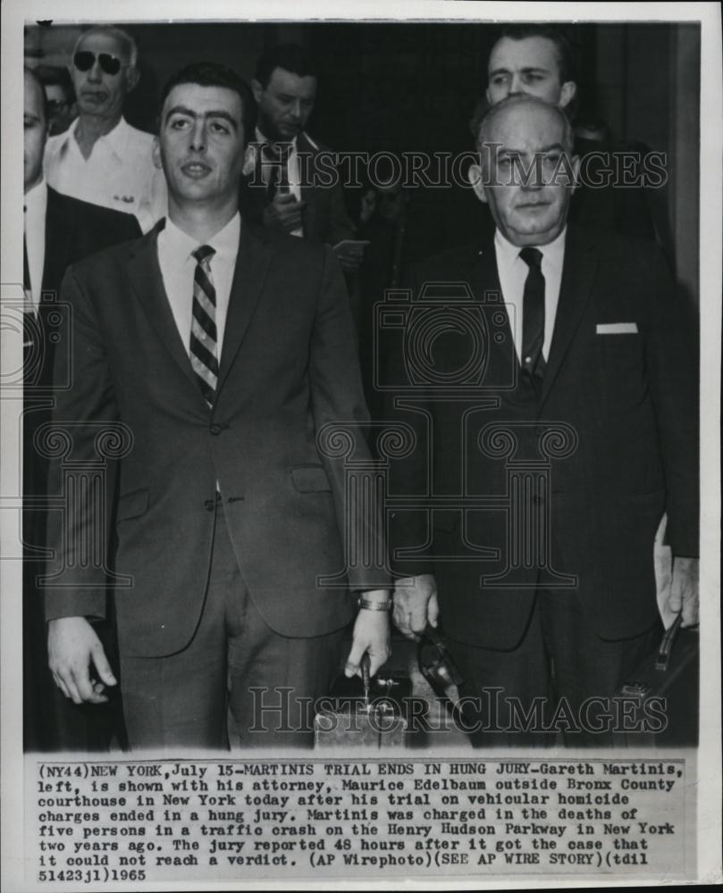 1965 Press Photo Gareth Martinis on trial for 5 counts of vehicular homicide - Historic Images