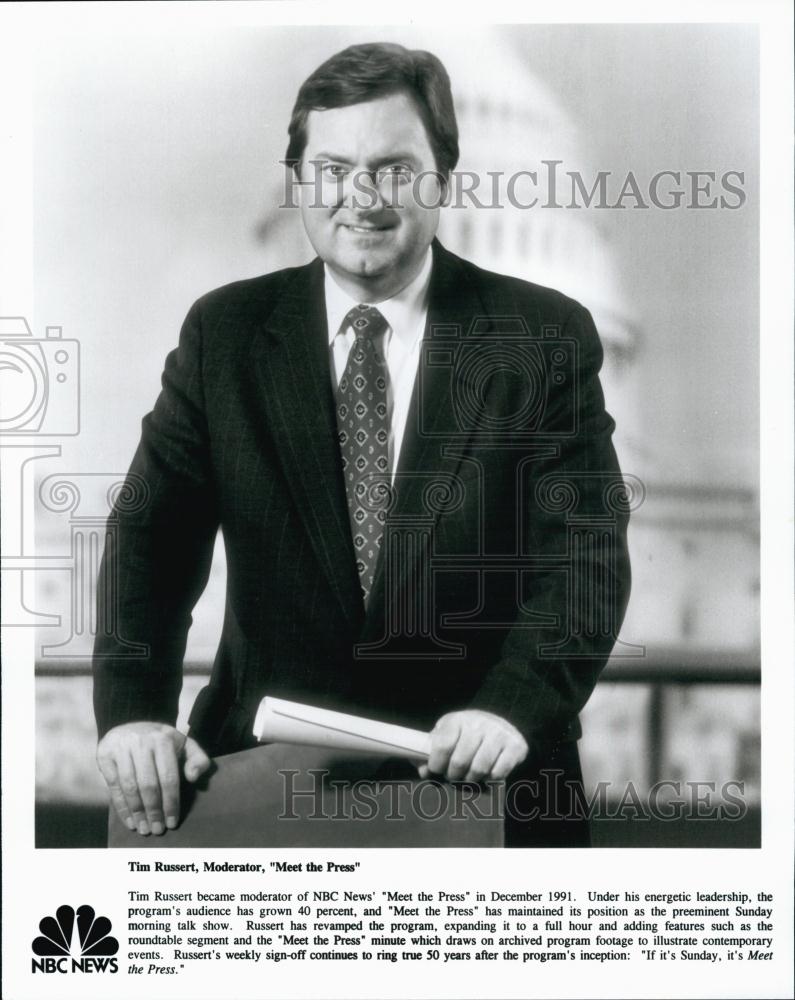 1991 Press Photo Tim Russert moderator Meet The Press NBC - RSL63089 - Historic Images